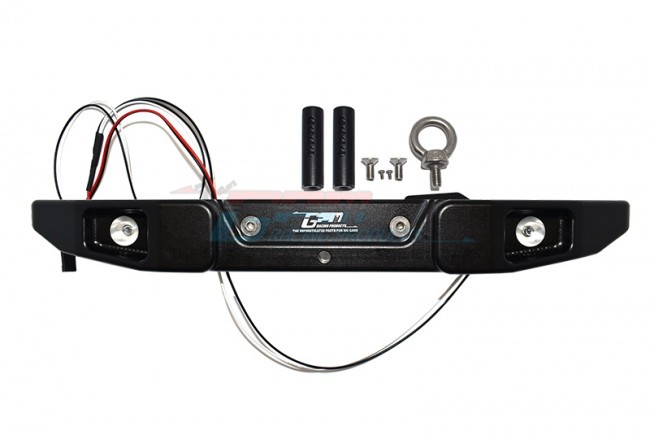 Gpm SCX6330R Aluminum Rear Bumper W/ Hook Led 5mm For 1/6 Axial Racing Scx6 Axi05000 Black