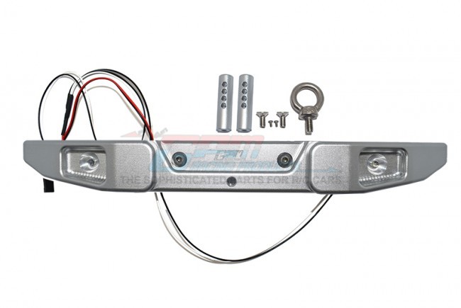 Gpm SCX6330R Aluminum Rear Bumper W/ Hook Led 5mm For 1/6 Axial Racing Scx6 Axi05000 Silver