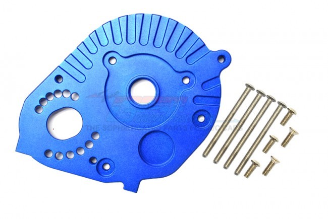 Gpm RBX018 Aluminum Motor Mount Plate With Heat Sink Fins Axial Axial Rc 1/10 4wd Rbx10 Ryft Brushless Rock Bouncer Blue