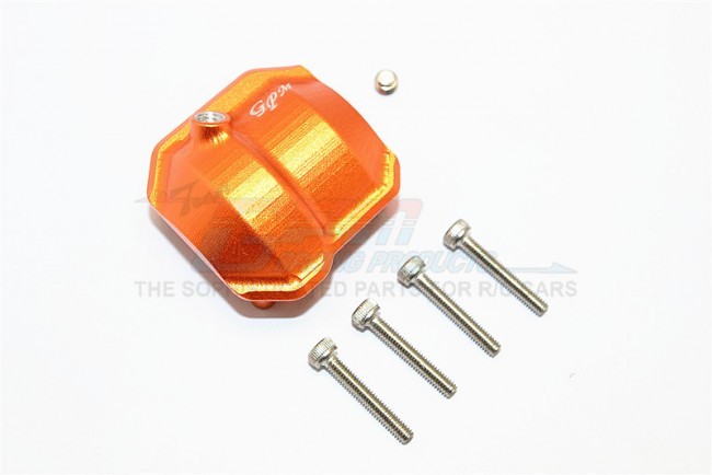 Aluminium Front/rear Differential Cover With Hole - Axial Scx10 Ii Orange