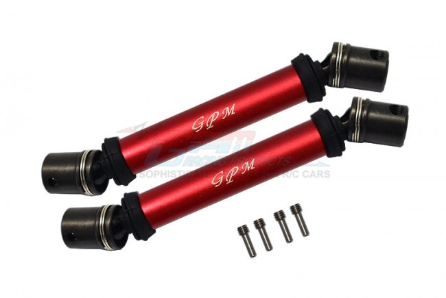 Gpm LMT037SA Aluminium Front+rear Universal Cvd Drive Shaft Losi 1/8 Lmt 4wd Solid Axle Monster Truck Los04022 Red