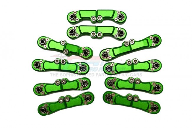 Gpm SCX6162/BE  Completed Ball Ends For Original Full Set Link Bar Axial Rc 1/6 4wd Scx6 Jeep Jlu Wrangler Axi05000 Green