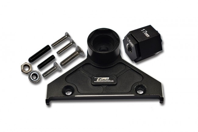 Gpm SCX6005A Aluminium Alloy Rear Spare Wheel Positining Bracket Axial Racing 1/6 Rc 4wd Scx-6 Crawler Black