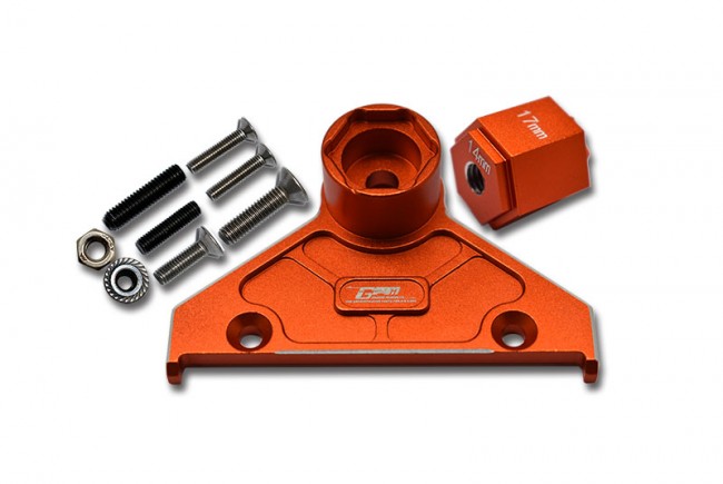 Gpm SCX6005A Aluminium Alloy Rear Spare Wheel Positining Bracket Axial Racing 1/6 Rc 4wd Scx-6 Crawler Orange