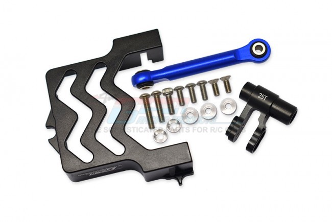 Gpm TXM024N Aluminum Servo Mount W/ Aluminum Tie Rod - 25t Aluminum Servo Horn 1/5 Traxxas 4wd X-maxx 6s 8s Monster Black