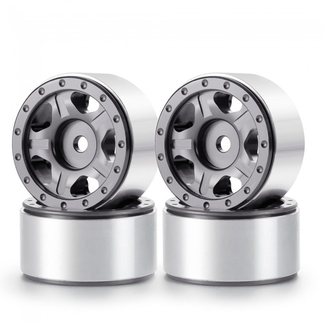Aluminium 1.0" Beadlock 5 Spoke Wheel Rim For 1/24 Axial Racing SCX24 Axi00001 Rc Crawler Car Titanium