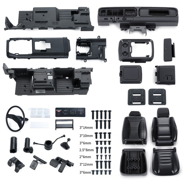 Interior Body Shell Cab Seat Kit Decoration For 1/10 Rc Traxxas Trx-4 Bronco Black