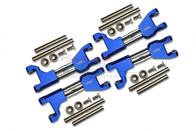 Gpm TXMW054FRS Aluminum Front / Rear Upper Arms Supporting Mount Traxxas Rc 1/10 4wd Maxx W/wide Maxx Monster Truck 89086 Blue