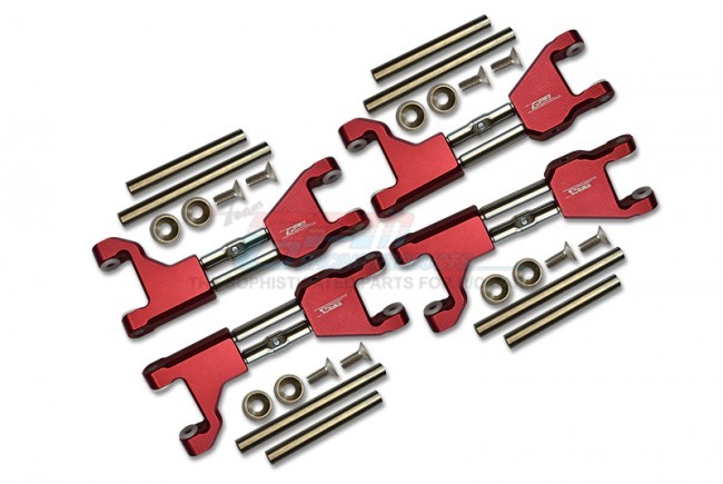 Gpm TXMW054FRS Aluminum Front / Rear Upper Arms Supporting Mount Traxxas Rc 1/10 4wd Maxx W/wide Maxx Monster Truck 89086 Red