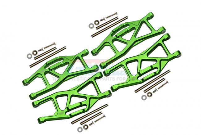 Gpm TXMW055FR Aluminium Front And Rear Lower Arms Traxxas Rc 1/10 4wd Maxx W/wide Maxx Monster Truck 89086 Green
