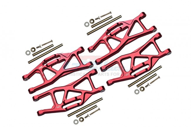 Gpm TXMW055FR Aluminium Front And Rear Lower Arms Traxxas Rc 1/10 4wd Maxx W/wide Maxx Monster Truck 89086 Red