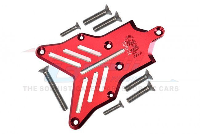 Gpm SLE331R Aluminum 7075-t6 Rear Chassis Protection Plate Traxxas 1/8 Rc 4wd Sledge Monster Truck 95076 Red
