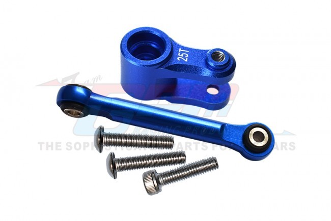 Gpm TXMS16025TN Aluminum Servo Horn 25t With Tie Rod Traxxas 1/5 Electric 4wd X-maxx 8s Monster Truck Blue