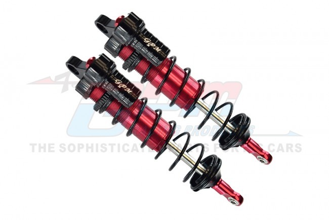 Gpm SLE128F/L Aluminum 6061-t6 Front L-shape Piggy Back Adjustable Spring Dampers 128mm Traxxas 1/8 4wd Sledge Monster 95076-4 Red