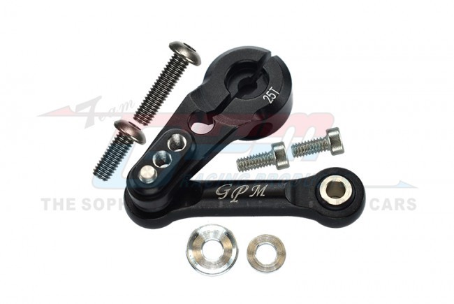 Gpm SLE16025T Aluminum 6061-t6 Tie Rod+25t Servo Horn Traxxas 1/8 4wd Sledge Monster Truck 95076-4 Black