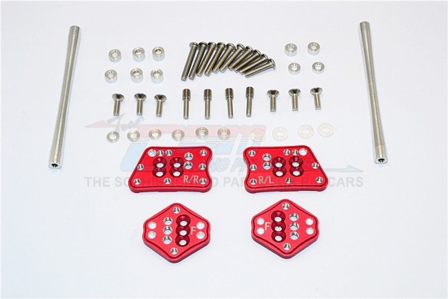 Aluminium Front & Rear Adjustable Mount For Original Shock Tower  -  Axial Scx10 Ii Red