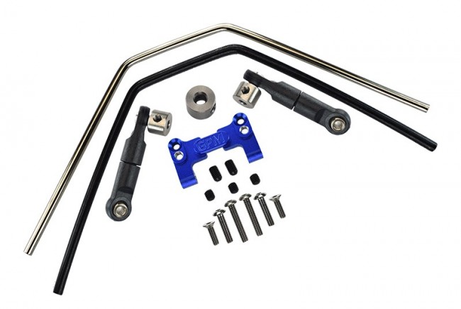 Gpm SLE312F/R Aluminum Front / Rear Sway Bar Mount With Linkage And Wire 1/8 Traxxas Sledge Monster 95076-4 Blue