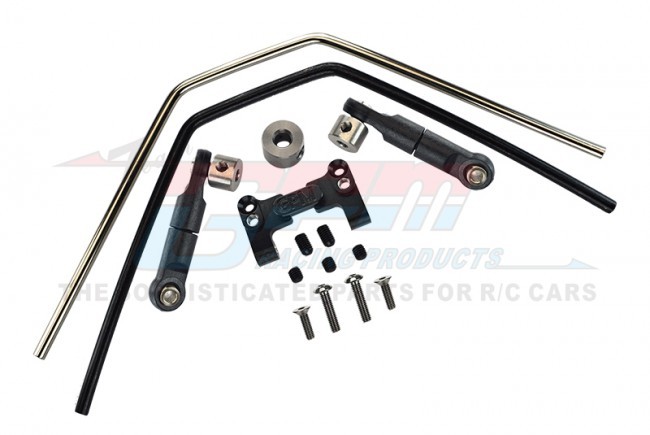 Gpm SLE312F/R Aluminum Front / Rear Sway Bar Mount With Linkage And Wire 1/8 Traxxas Sledge Monster 95076-4 Black