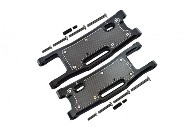 Gpm SLE056N Aluminium 6061-t6 Rear Lower Arms Carbon Fibre Dust-proof Protection Plate Traxxas 1/8 4wd Sledge Monster Truck 95076-4 Black