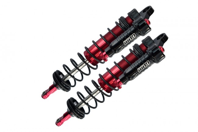 Gpm SLE128F/LA Aluminum 6061-t6 Front L-shape Emulation Piggy Back (built-in Piston Spring) Spring Dampers 128mm Traxxas-1/8 4wd Sledge Monster Truck 95076-4 Red