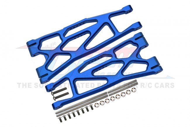 Gpm TXM055F/RL Aluminium 6061-t6 Front/rear Extended Lower Arms Widemaxx #7895 Traxxas 1/5 Electric 4wd X-maxx 8s Monster Truck Blue