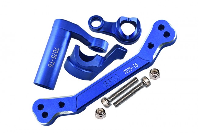 Gpm SLE048A Aluminum 7075-t6 Steering Assembly W/ Steering Plate Traxxas Rc 1/8 4wd Sledge Monster Truck 95076-4 Blue