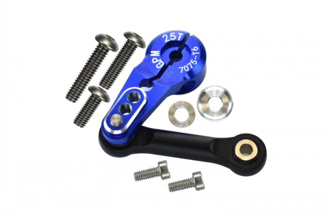 Gpm SLE16025TN Aluminum 7075-t6 Tie Rod 25t Servo Horn ( Silver Inlay Version ) Traxxas-1/8 4wd Sledge Monster Truck 95076-4 Blue