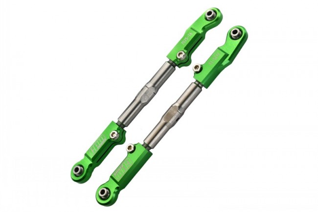 Gpm SLE162S Aluminum 7075-t6 Stainless Steel Adjustable Front Steering Tie Rod 9549 Traxxas 1/8 4wd Sledge Monster Truck 95076-4 Green