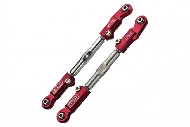 Gpm SLE162S Aluminum 7075-t6 Stainless Steel Adjustable Front Steering Tie Rod 9549 Traxxas 1/8 4wd Sledge Monster Truck 95076-4 Red