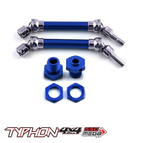 Alu Front / Rear Cvd Drive Shaft 1/8 Arrma Typhon V3 3s Blx Mega 550 Buggy Ara4206v3 Blue