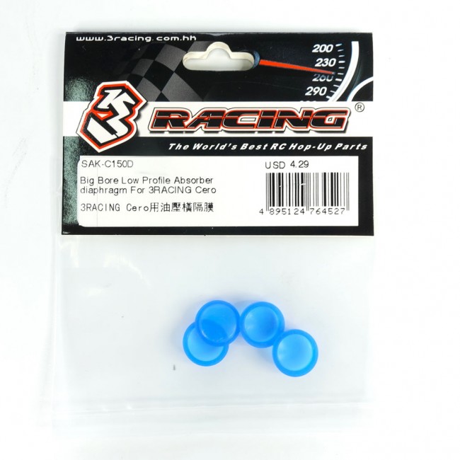 3racing SAK-C150D Big Bore Low Profile Absorber Diaphragm 1/10 Rc Sakura Cero Ultra Touring Car 