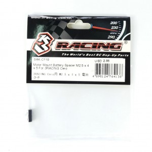 3racing SAK-C119 Motor Mount Battery Spacer M2.5 X 4 X 5 1/10 Rc Sakura Cero Ultra Touring Car