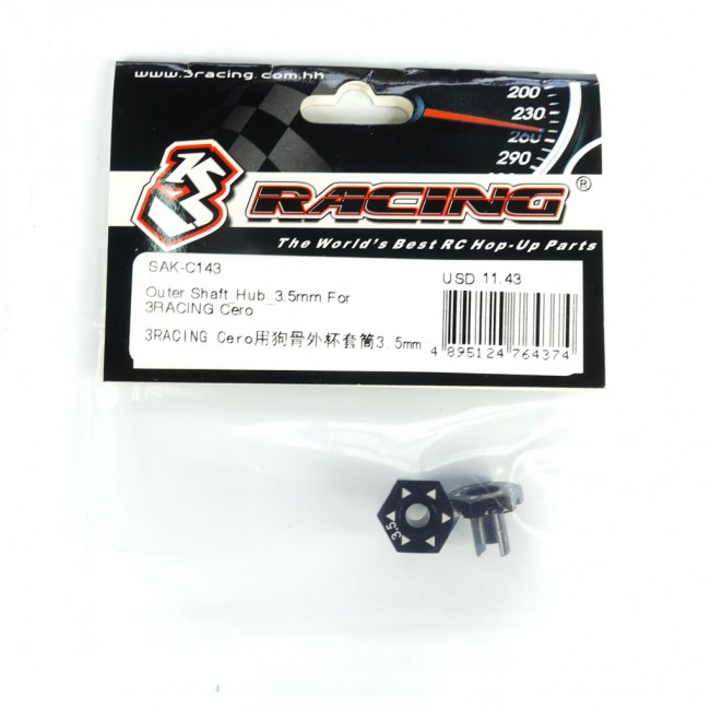 3racing SAK-C143 Outer Shaft_hub_3.5mm 1/10 Rc Sakura Cero Ultra Touring Car 