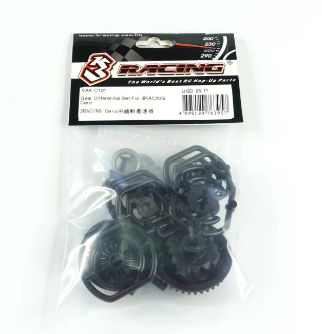 3racing SAK-C101 Gear Differential Set For 1/10 Rc Cero Ultra Touring Car 