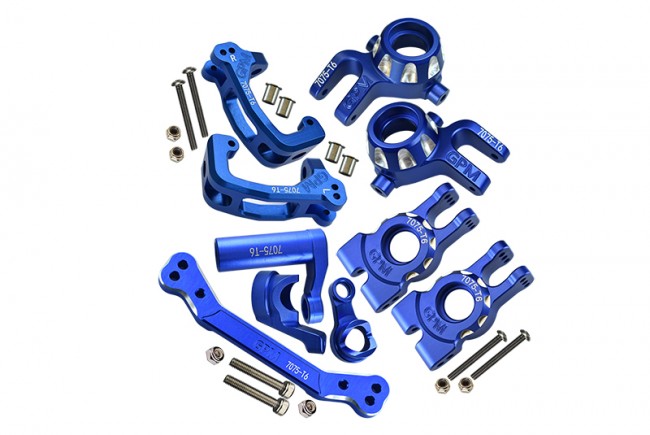 Gpm Sledge Combo Set A Aluminium C-hubs / Front & Rear Knuckle Arm / Steering Assembly For Traxxas 1/8 4wd Sledge Monster Truck 95076-4 Blue