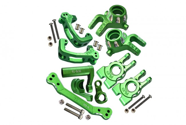 Gpm Sledge Combo Set A Aluminium C-hubs / Front & Rear Knuckle Arm / Steering Assembly For Traxxas 1/8 4wd Sledge Monster Truck 95076-4 Green