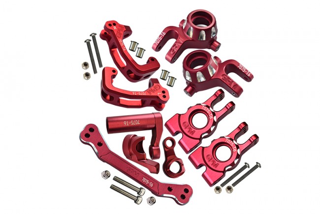 Gpm Sledge Combo Set A Aluminium C-hubs / Front & Rear Knuckle Arm / Steering Assembly For Traxxas 1/8 4wd Sledge Monster Truck 95076-4 Red