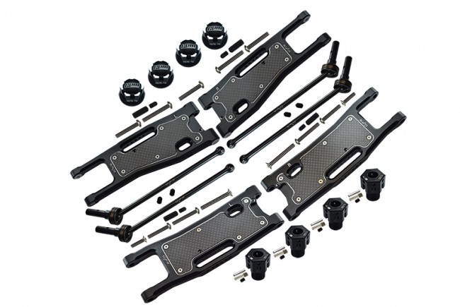 Gpm Full Suspension Set With Steel Cvd For Traxxas 1/8 4wd Sledge Monster Truck 95076-4 Black
