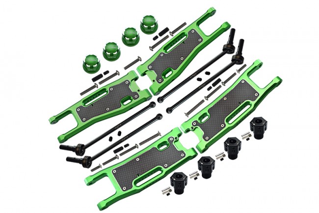 Gpm Full Suspension Set With Steel Cvd For Traxxas 1/8 4wd Sledge Monster Truck 95076-4 Green