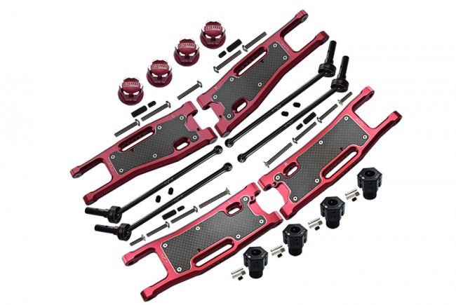 Gpm Full Suspension Set With Steel Cvd For Traxxas 1/8 4wd Sledge Monster Truck 95076-4 Red