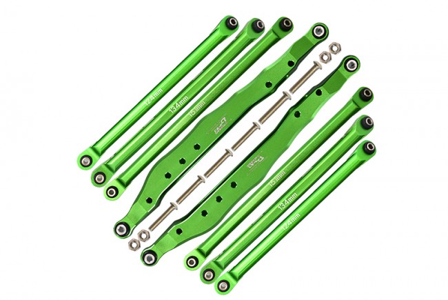 Gpm RBX01449FR Aluminum Front & Rear Upper & Lower Chassis Links Axial Racing 1/10 4wd Rbx10 Ryft Brushless Rock Bouncer Axi03005 Green