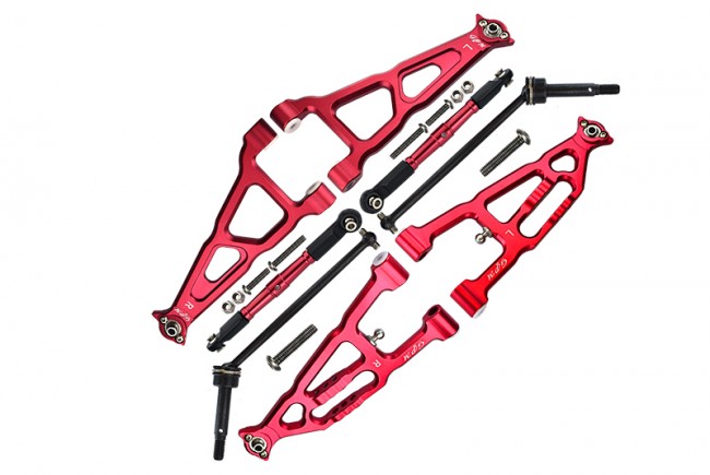 Gpm BR54556288 Front & Rear Suspension Arm W/ Cvd Set For Losi 1/10 Electric 4wd Baja Rey Desert Truck Los03008 Red