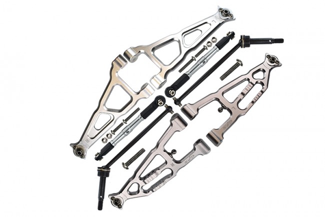 Gpm BR54556288 Front & Rear Suspension Arm W/ Cvd Set For Losi 1/10 Electric 4wd Baja Rey Desert Truck Los03008 Silver