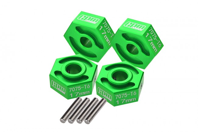 Gpm LMT010/17X8M Aluminium 7075-t6 Hex Adapter 17mmx 8mm Losi 1/8 Lmt 4wd Solid Axle Monster Truck Los04022 Green