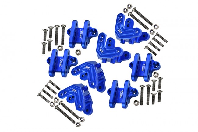 Gpm LMT2830FR Aluminum Front / Rear Upper Lower Shock Mount Losi 1/8 Lmt 4wd Solid Axle Monster Truck Los04022 Blue