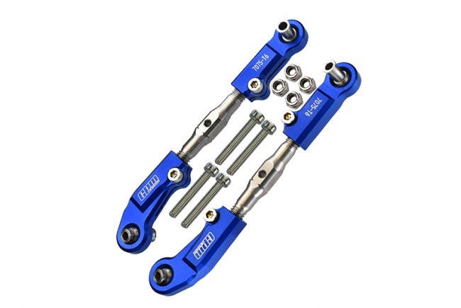 Gpm MAM162S Aluminum 7075-t6 Stainless Steel Adjustable Front Steering Tie Rodarrma 1/7 4wd Mojave 6s Blue