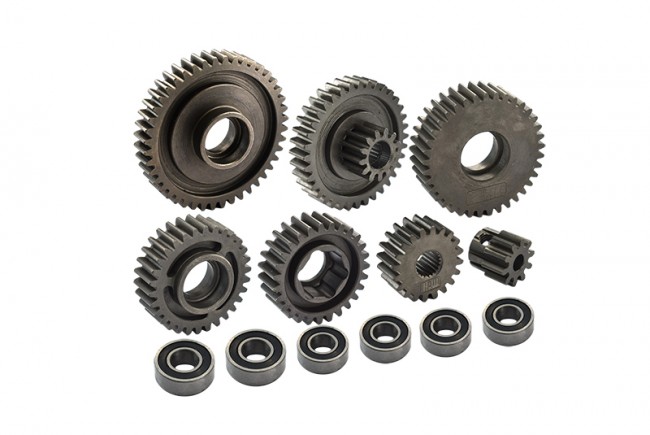 Gpm TRU1201S-BK Carbon Steel Gearbox Gears Set Tamiya 1/14 Tractor Truck Scania Man Benz 