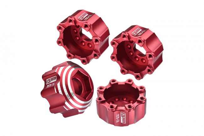 Gpm PL8X32+17/2 Pro-line 8x32 To 17mm 1/2"offset Aluminum 7075t-6 Hex Adapters For Pro-line 8x32 3.8"removable Wheels #6353-00 / #6345-00 Red