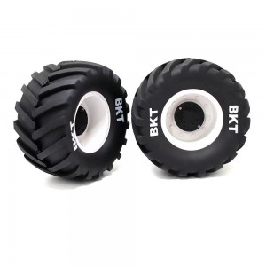 Rubber Tyre And Rim Set 1 Pair For Losi Lmt / Usa-1 / Smt10 Max-d 1/8 1/10 Monster