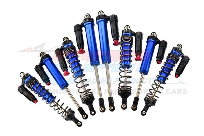 Gpm UDR3596FR/LN Aluminum 6061-t6 Front & Rear L-shape Piggy Back (built-in Piston) Damper Set Traxxas 1/7 Unlimited Desert Racer Pro-scale 4x4 85076-4 Blue